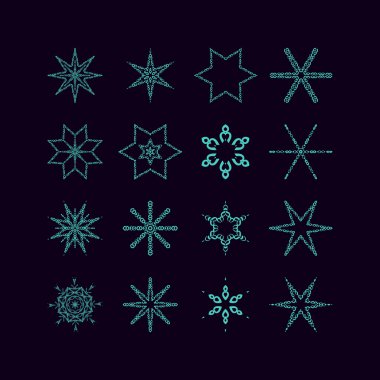 bir dizi vektör kar taneleri