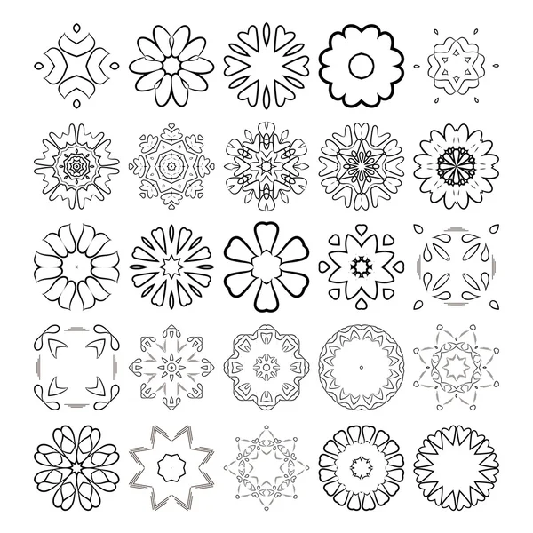 Decorative design elements. Circle ornament. Vector set. — Stock Vector