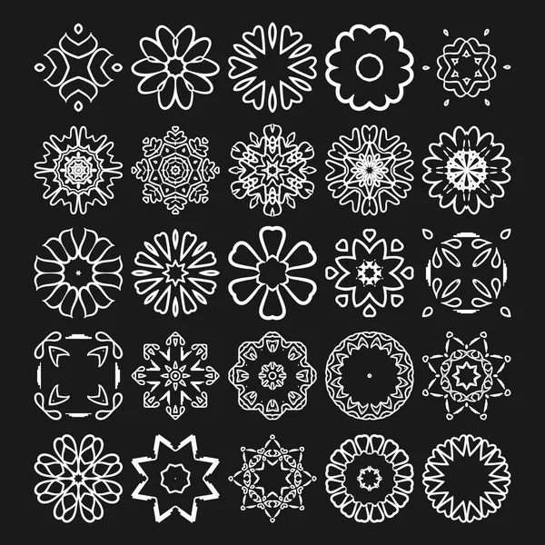 A set of black circular pattern stencil Royalty Free Vector