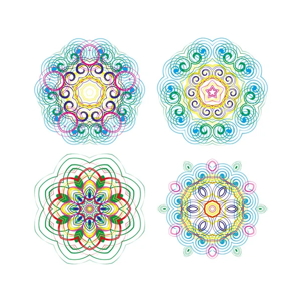 Hermoso patrón circular para su diseño. Conjunto de patrones circulares . — Vector de stock