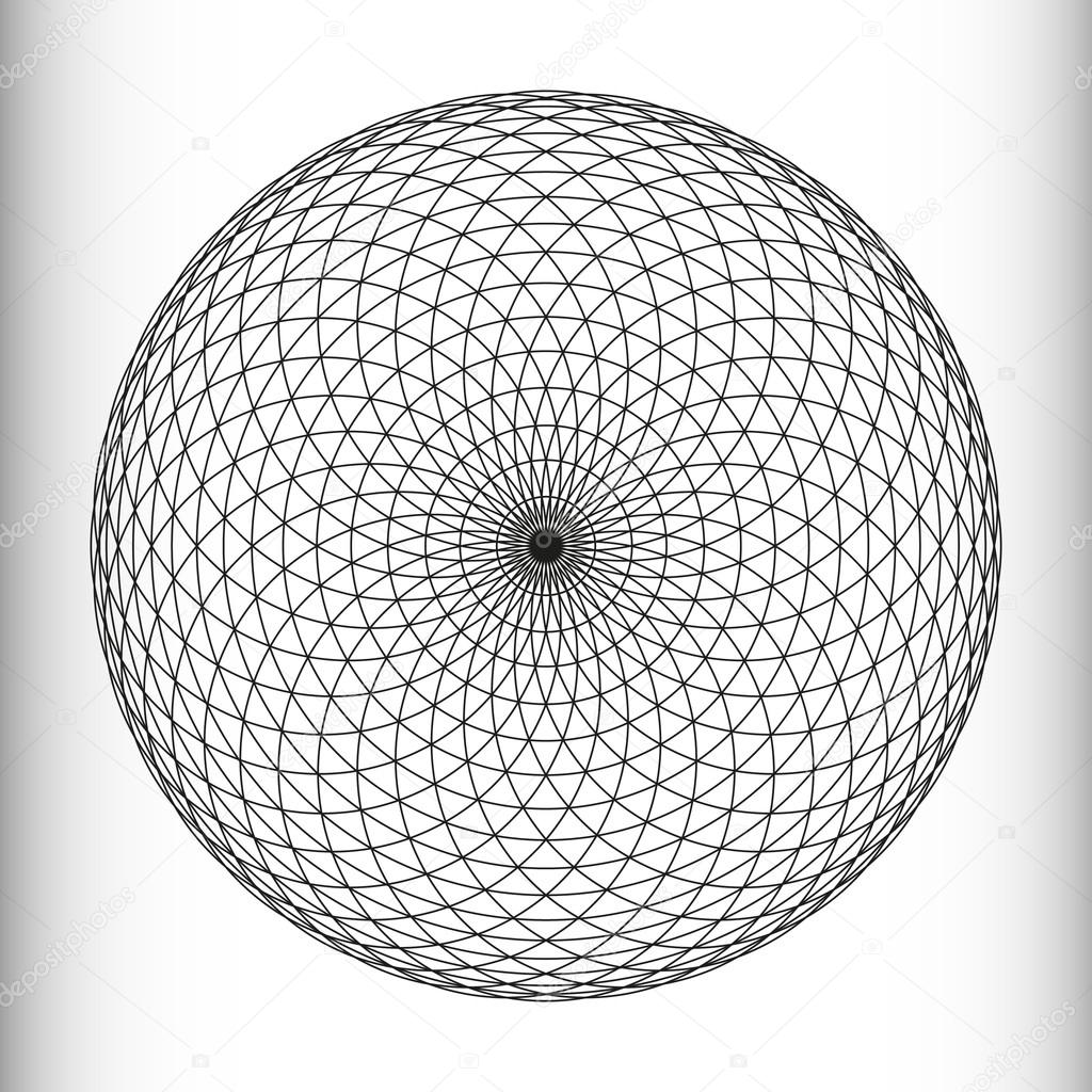 Monochrome elegant pattern. Black and white geometric circular pattern.