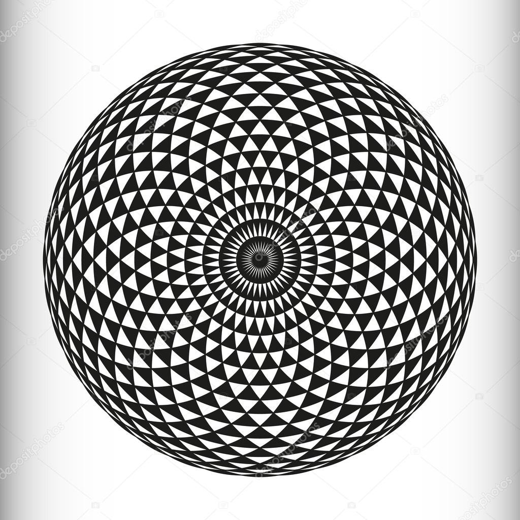 Monochrome elegant pattern. Black and white geometric circular pattern.