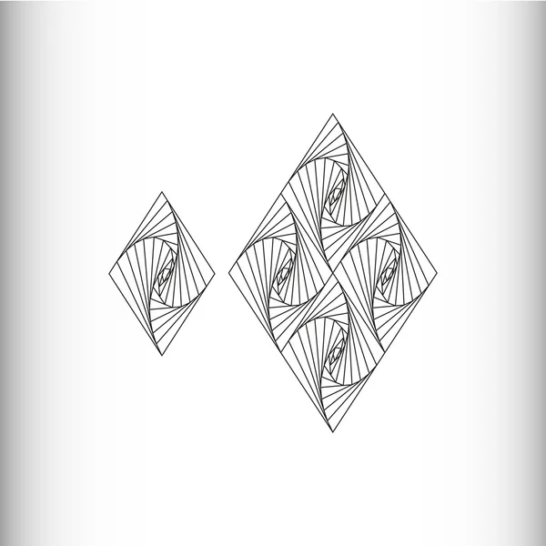 菱形。黒と白の幾何学模様。ベクトル描画. — ストックベクタ