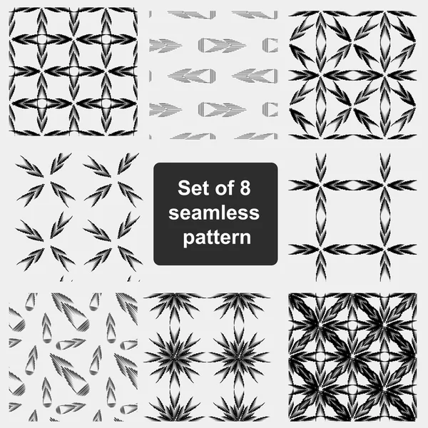 Set van 4 monochroom elegante naadloze patronen — Stockvector