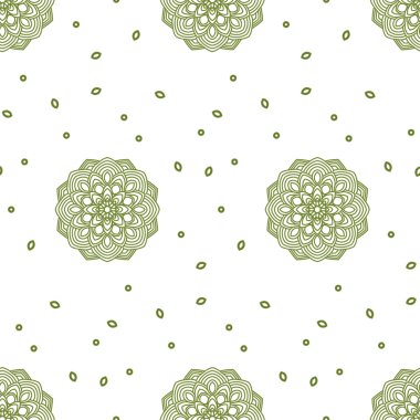 Sorunsuz vektör desen. Ajur daireler beyaz alan.