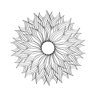 Siyah beyaz dairesel vektör çizimi. 