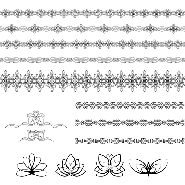 A set of decorative items to decorate your work. — Stock Vector