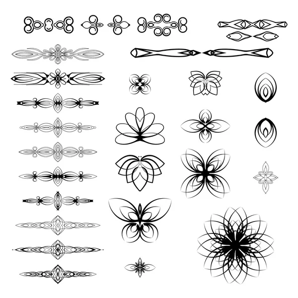 A set of decorative items to decorate your work. — Stock Vector