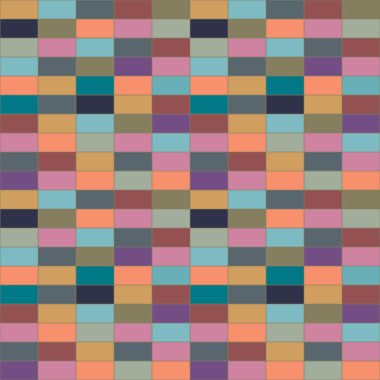 Renkli tuğla duvar. Renkli vektör desen dikdörtgenler. Dekorasyon arka plan, duvar kumaş rakam.