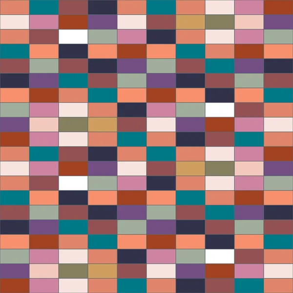 Το τείχος από χρωματιστά τούβλα. Πολύχρωμο διάνυσμα μοτίβο των ορθογωνίων. Φιγούρα για διακόσμηση φόντο, τοίχο ύφασμα. — Διανυσματικό Αρχείο