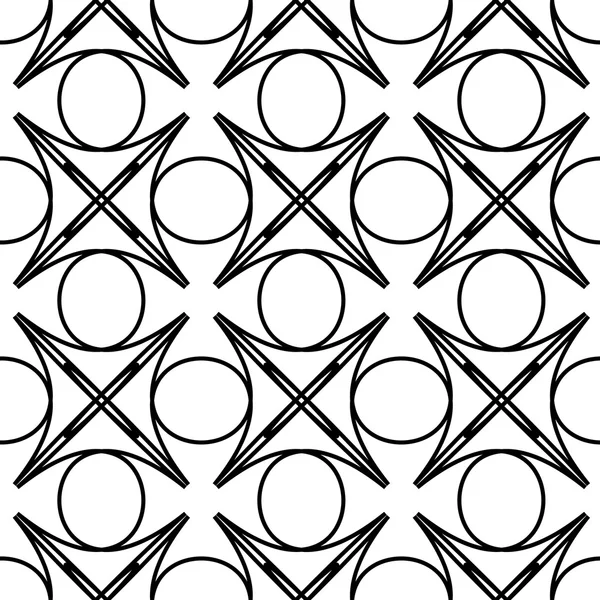 Repetir el fondo geométrico con rombos y nodos de rombos con círculos de diferentes tamaños en nodos — Vector de stock