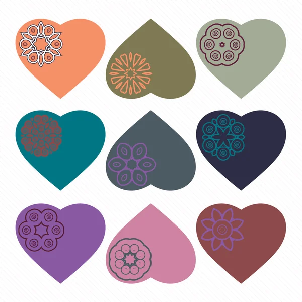 Set of beautiful heart stickers — Stock Vector © LiMaxo 50407183