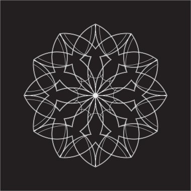 Tek renkli zarif desen. Siyah ve Beyaz dairesel geometrik desen.