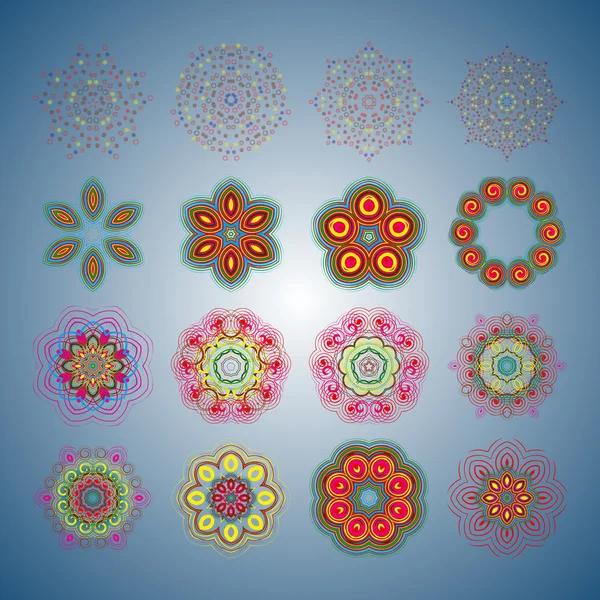A design szép körkörös mintát. Meghatározott kör alakú minták. — Stock Vector