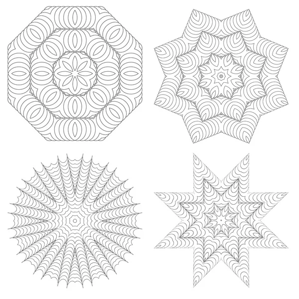 Conjunto de símbolos de nudo, elementos decorativos de diseño geométrico — Vector de stock