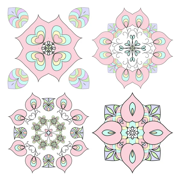 Kreisförmiges Blumenmuster — Stockvektor