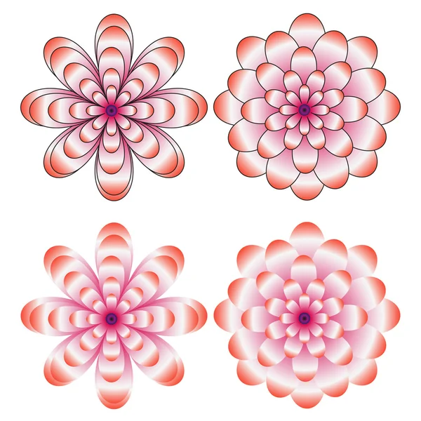 Set vektorisierter Blumen — Stockvektor