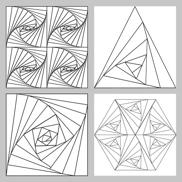 Illustration vectorielle géométrique. Triangles, carrés et motifs géométriques des figures . — Image vectorielle