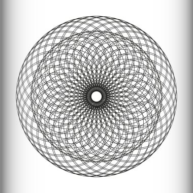 Siyah ve Beyaz dairesel geometrik desen.