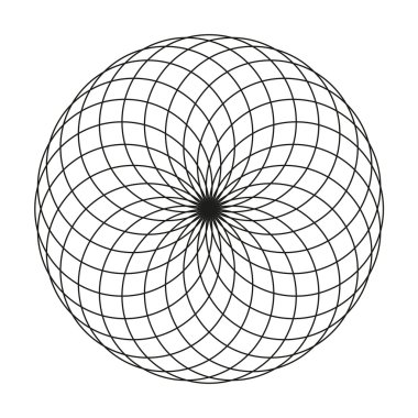 Tek renkli zarif desen. Siyah ve Beyaz dairesel geometrik desen.