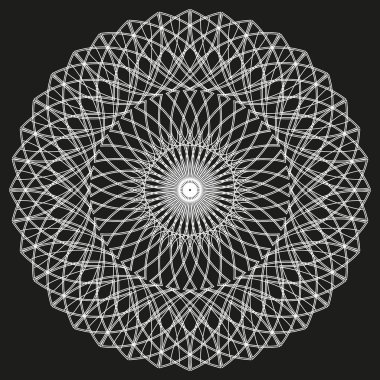 Tek renkli zarif desen. Siyah ve Beyaz dairesel geometrik desen.