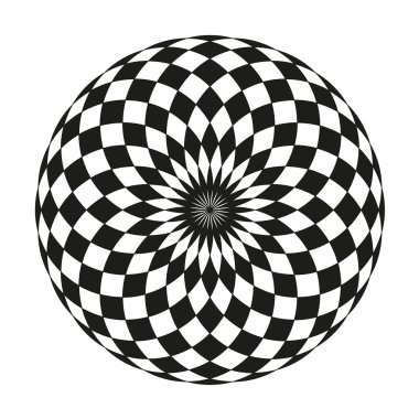 Tek renkli zarif desen. Siyah ve Beyaz dairesel geometrik desen.