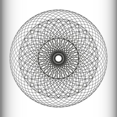 Siyah ve Beyaz dairesel geometrik desen.