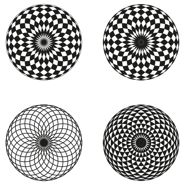 Монохромный элегантный узор. Черно-белый геометрический круговой узор . — стоковый вектор