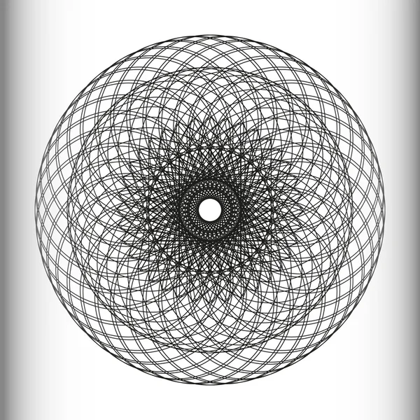 Zwart-wit geometrische circulaire patroon. — Stockvector