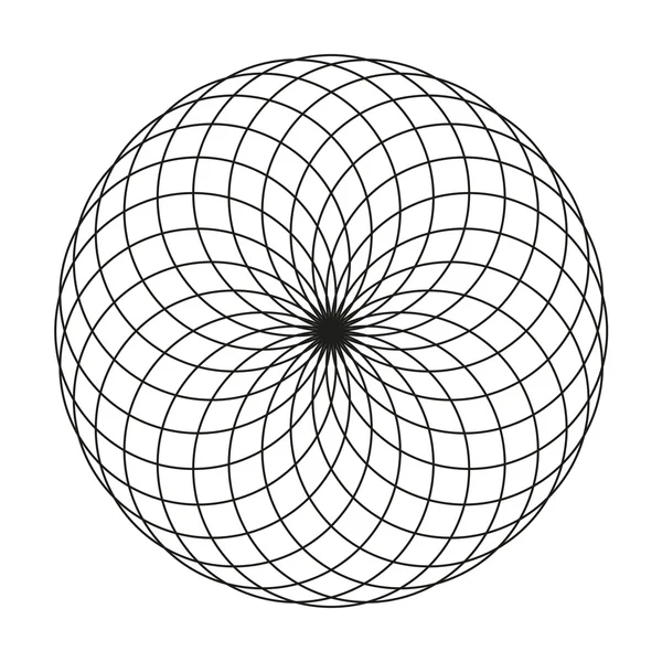 Modèle élégant monochrome. Modèle circulaire géométrique noir et blanc . — Image vectorielle
