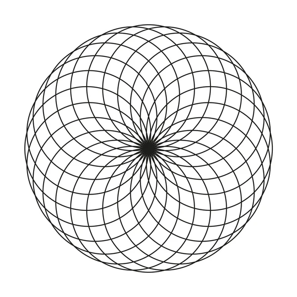 Монохромный элегантный узор. Черно-белый геометрический круговой узор . — стоковый вектор