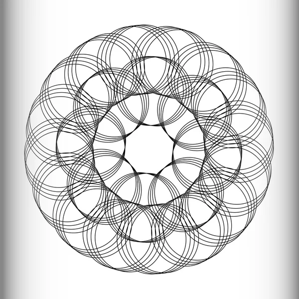 Patrón de encaje de círculos entrecruzados. Patrón matemático vectorial. Patrón geométrico circular . — Archivo Imágenes Vectoriales