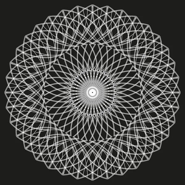 Zwart-wit elegante patroon. Zwart-wit geometrische circulaire patroon. — Stockvector