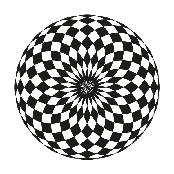 Modèle élégant monochrome. Modèle circulaire géométrique noir et blanc . — Image vectorielle