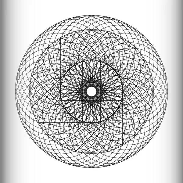 Чорно-білий геометричний круглий візерунок . — стоковий вектор