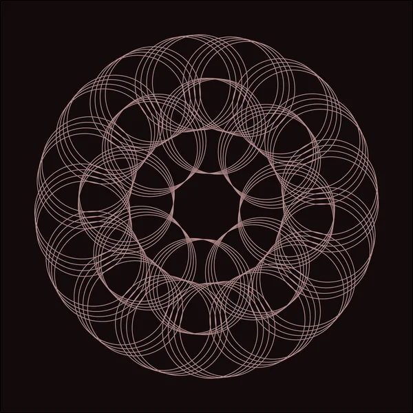 Lacy patroon van snijdende cirkels. Vector wiskundige patroon. Geometrische circulaire patroon. — Stockvector