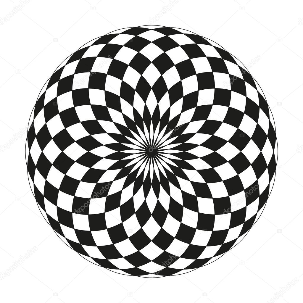 Monochrome elegant pattern. Black and white geometric circular pattern.