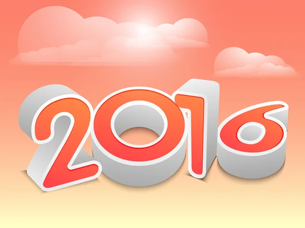 Bonne année 2016 Texte Creative Greeting Card Design Illustration de stock — Image vectorielle