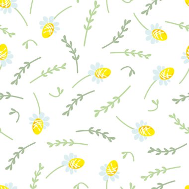 Papatya ile sorunsuz çiçek desenli