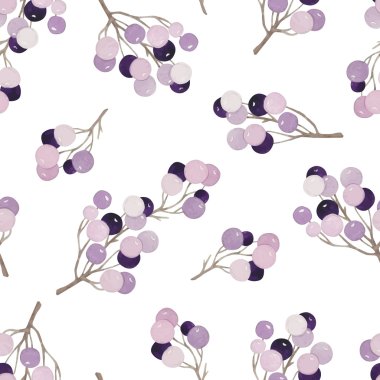 Vektör şube ve çilek ile seamless modeli. Doğa seamless modeli