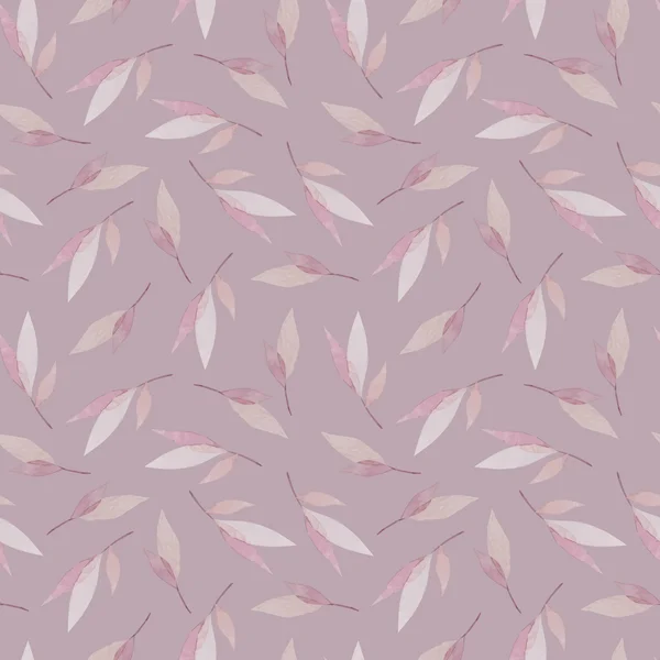 Vector seamless mönster med grenar av Bladen i akvarell stil, vektor illustration. Natur seamless mönster — Stock vektor