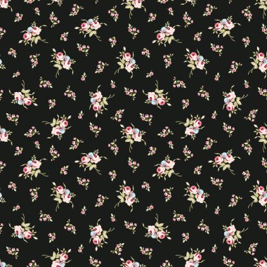 Küçük kırmızı güller ile sorunsuz çiçek desenli