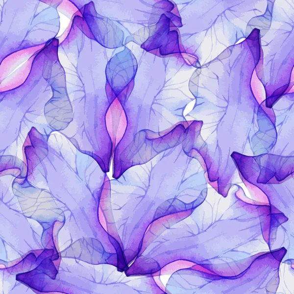 Akvarell Seamless mönster med lila blomma kronblad — Stock vektor