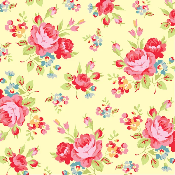 Motif floral avec rose rose — Image vectorielle