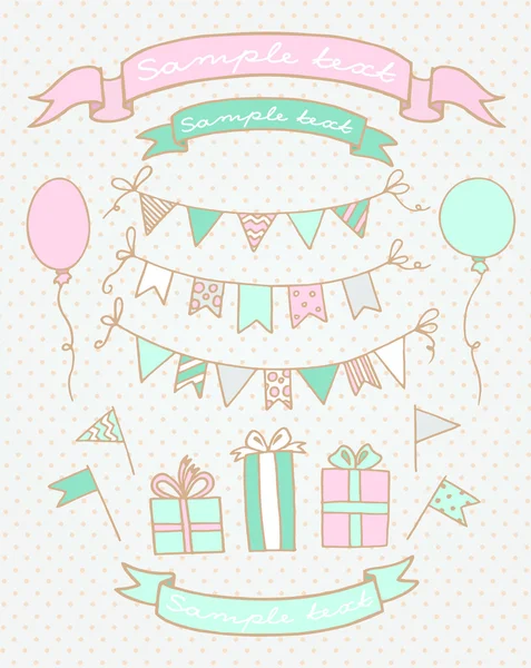 Doğum günü partisi öğeleri çizimler