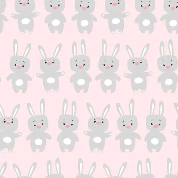 Seamless pattern with  rabbits. — Stock Vector