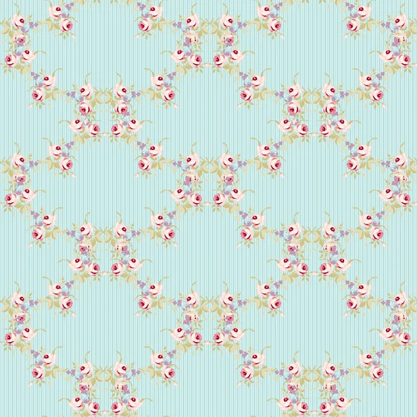 작은 핑크 장미 꽃 패턴 — 스톡 벡터