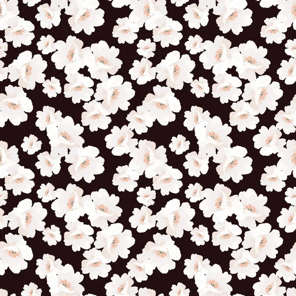 꽃 장미와 원활한 우아한 패턴 — 스톡 벡터