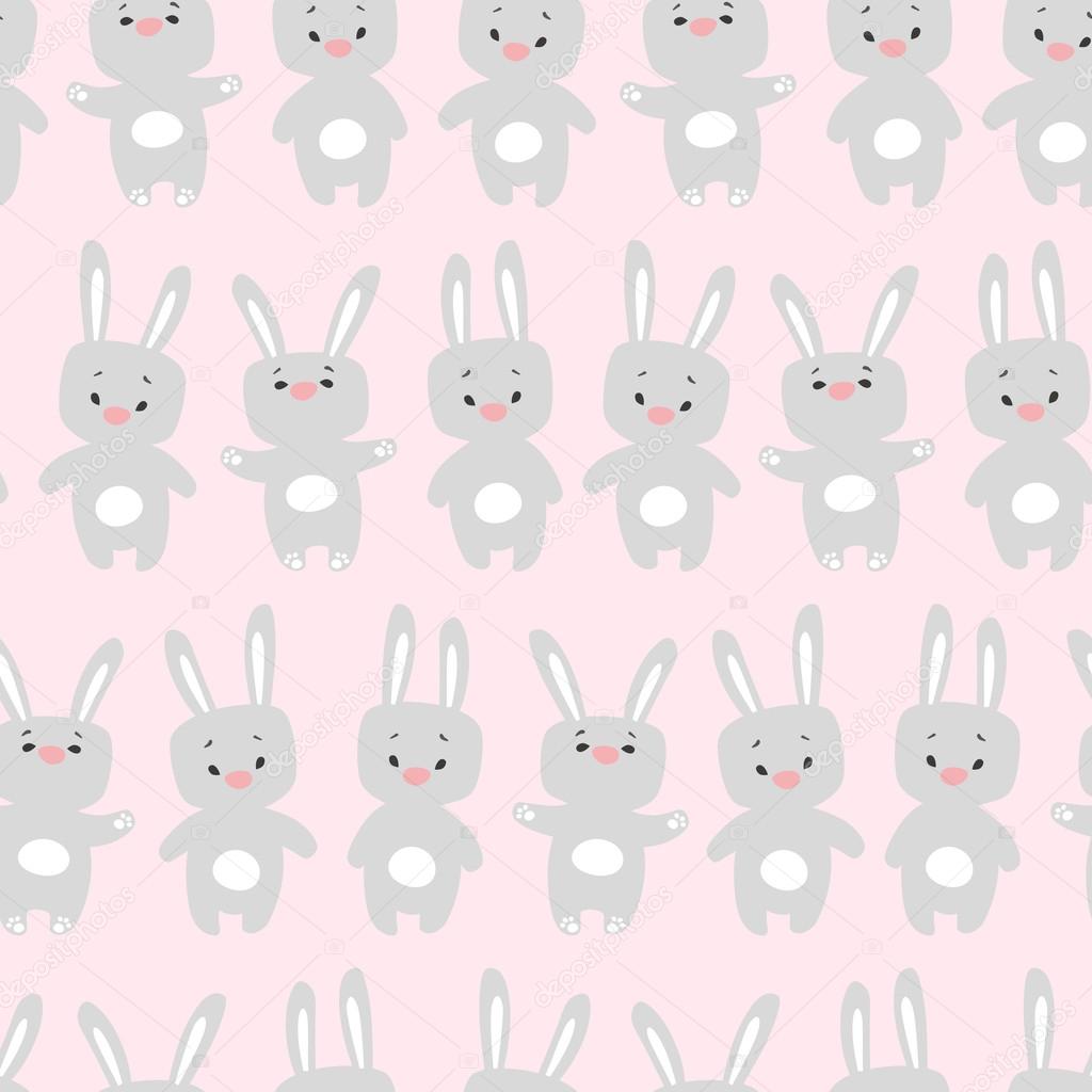 Seamless pattern with  rabbits.