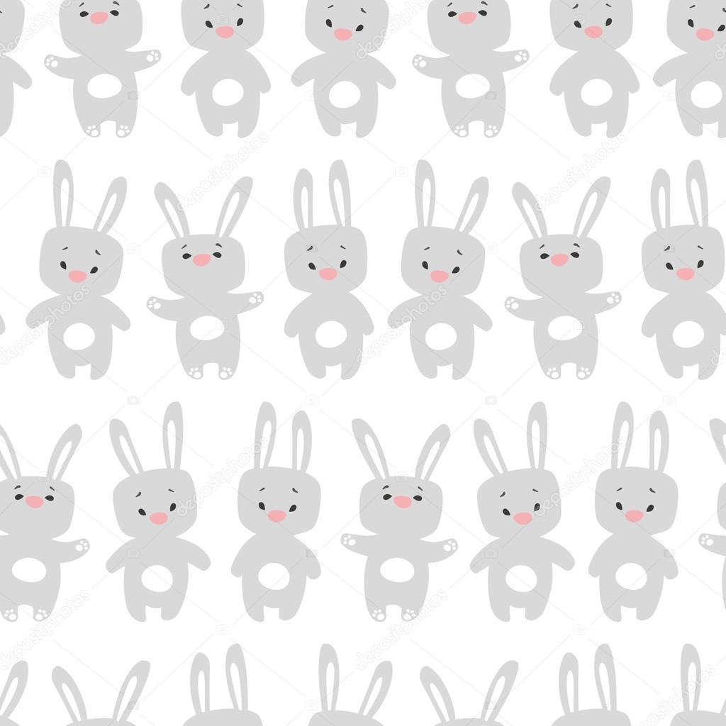 Seamless pattern with  rabbits.